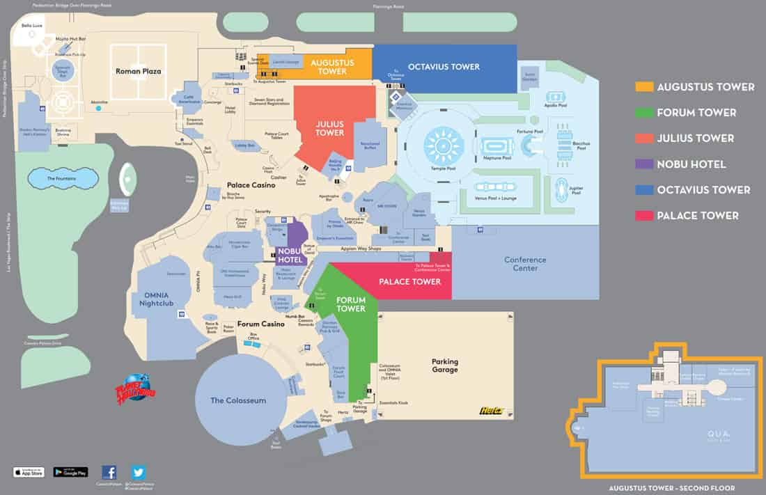 Caesars Palace Hotel Map In 2023